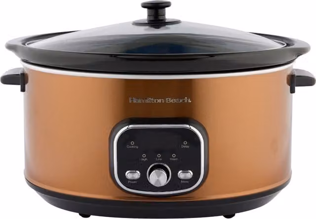 Hamilton Beach 6.5L Digital Oval Slow Cooker in Copper and Bronze with Digital Display