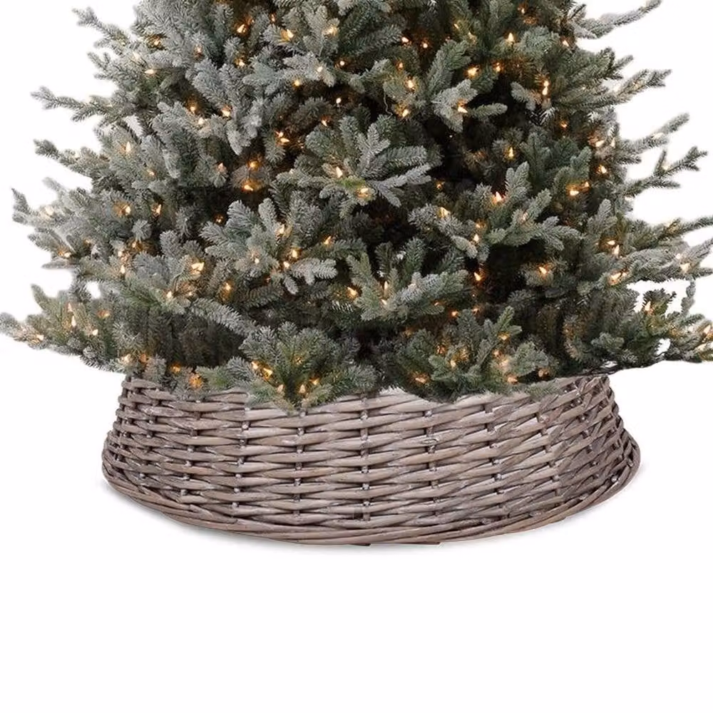 SPETLEK Large Round Wicker Rattan Decoration Basket in Grey – 4