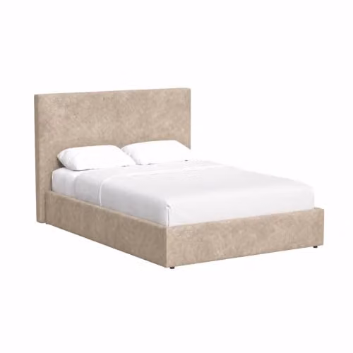 FWStyle Double Ottoman Storage Bed in Beige Sand, W/D/H: 154 x 113 x 209 cm – 1