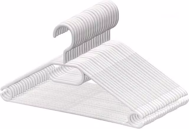 Kelvenix 20 Pack White Non-Slip Plastic Clothes Hangers with Swivel Hook