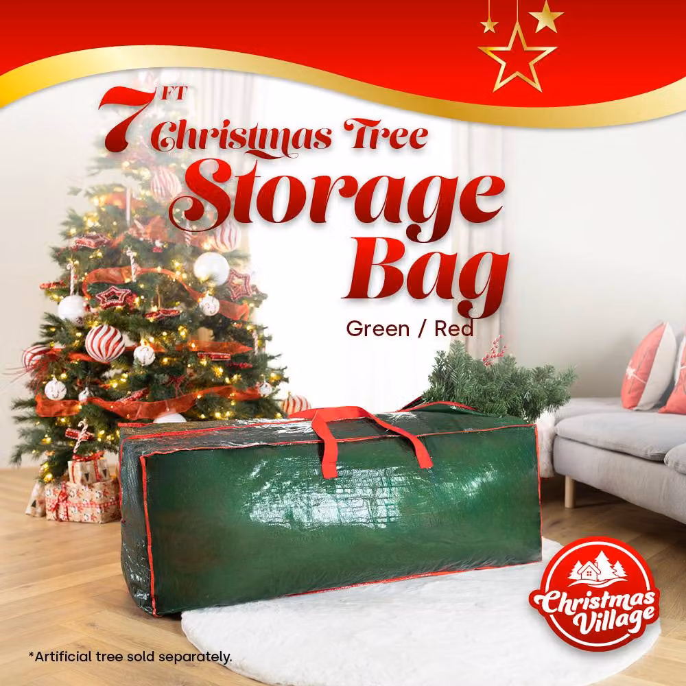 Hillington 7ft Christmas Tree Storage Bag in Green – 2