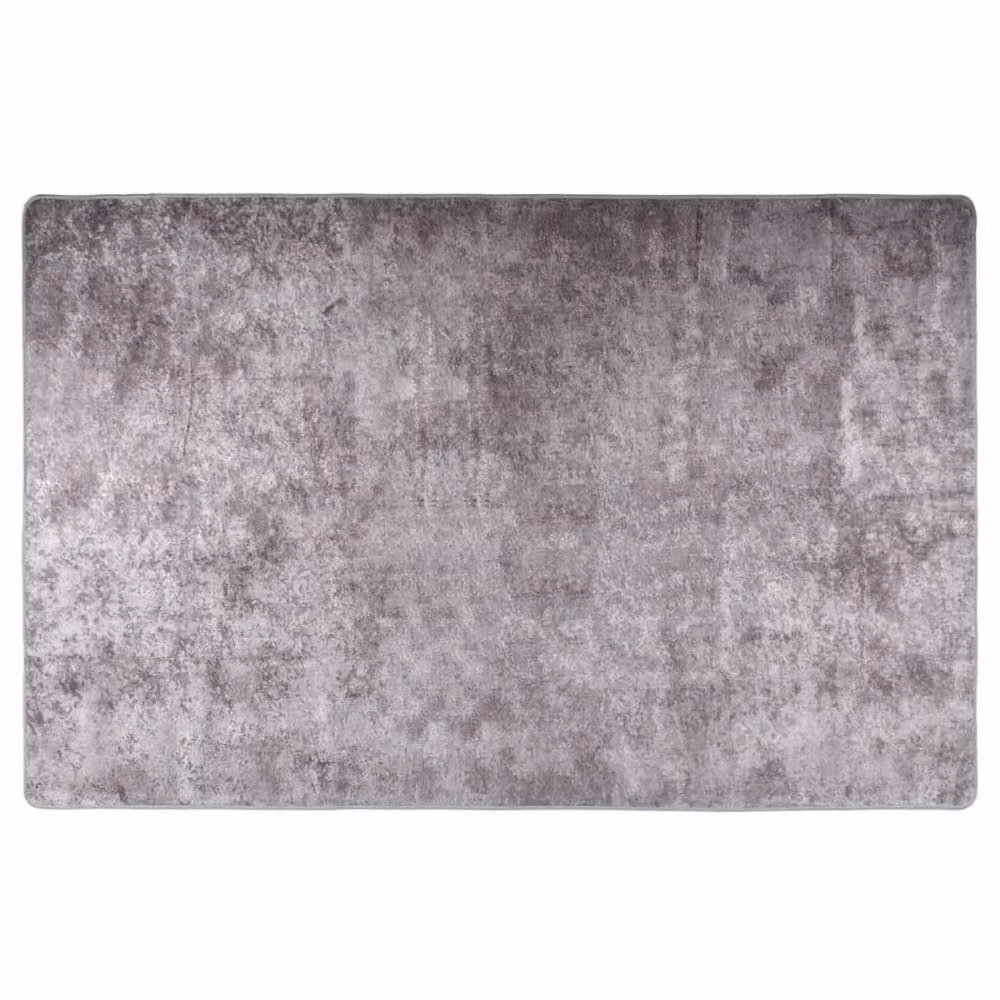 Berkfield Home Washable Round Anti Slip Rug in Grey, Diameter: 80 cm – 2