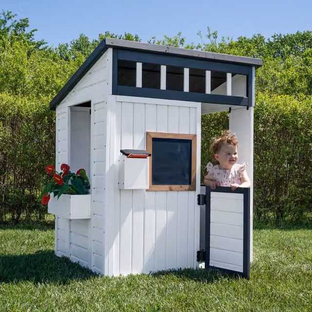 Backyard Discovery Caraway Cottage Wood Playhouse in White
