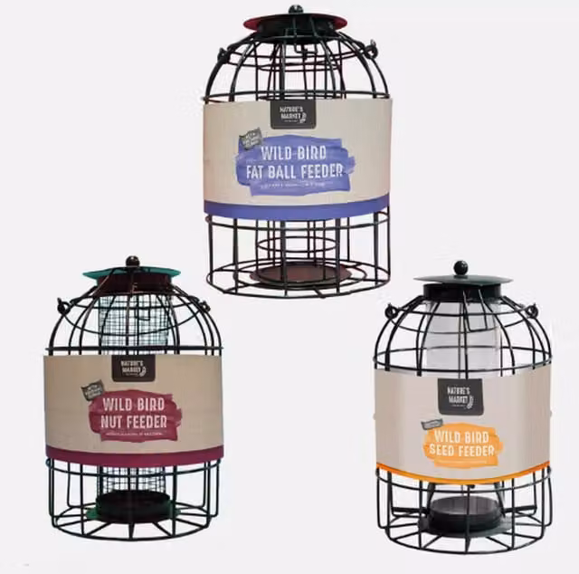 Garden Mile Hanging Wild Bird Feeders in Green and Black