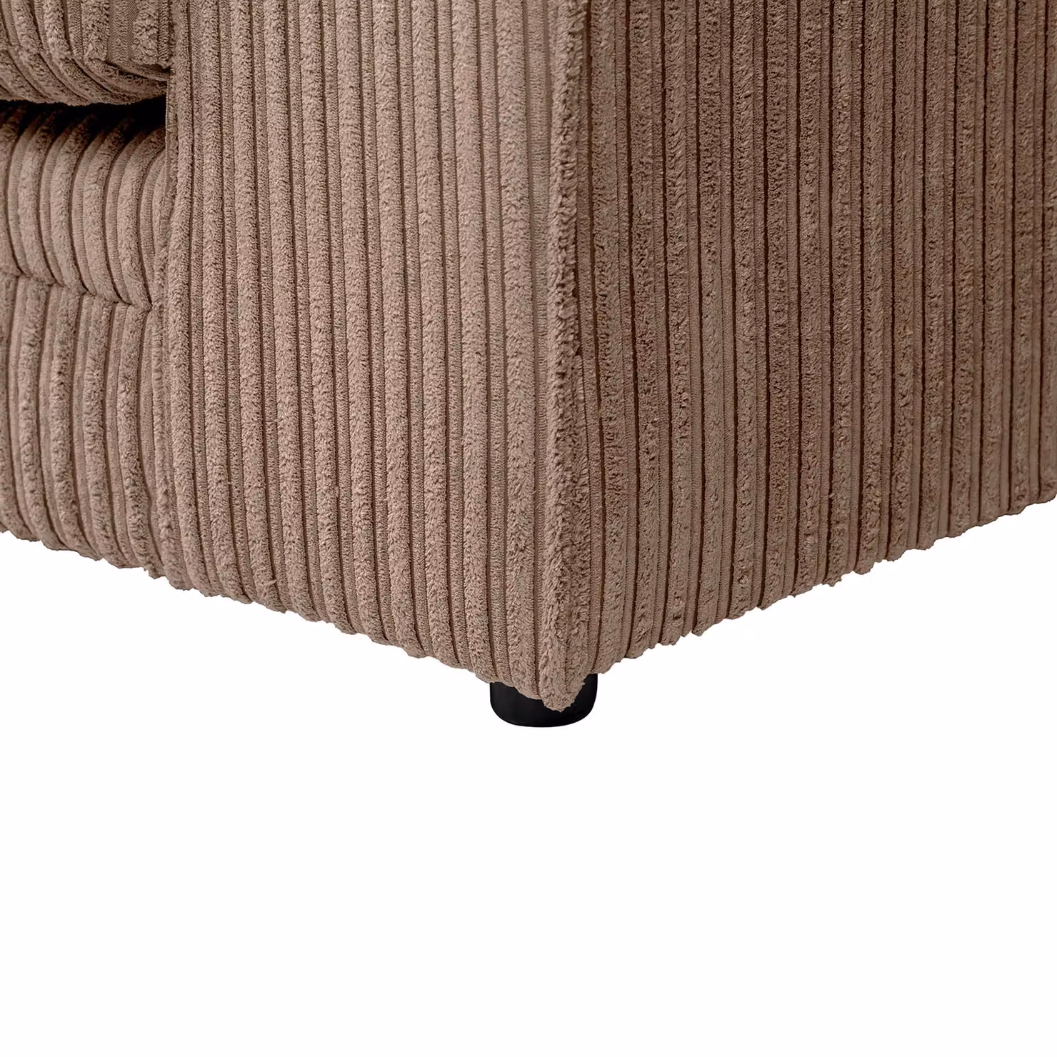 LUXURY LIFE Dylan Left Hand Facing L-Shape Corner Sofa in Light Brown Jumbo Cord Fabric – 4