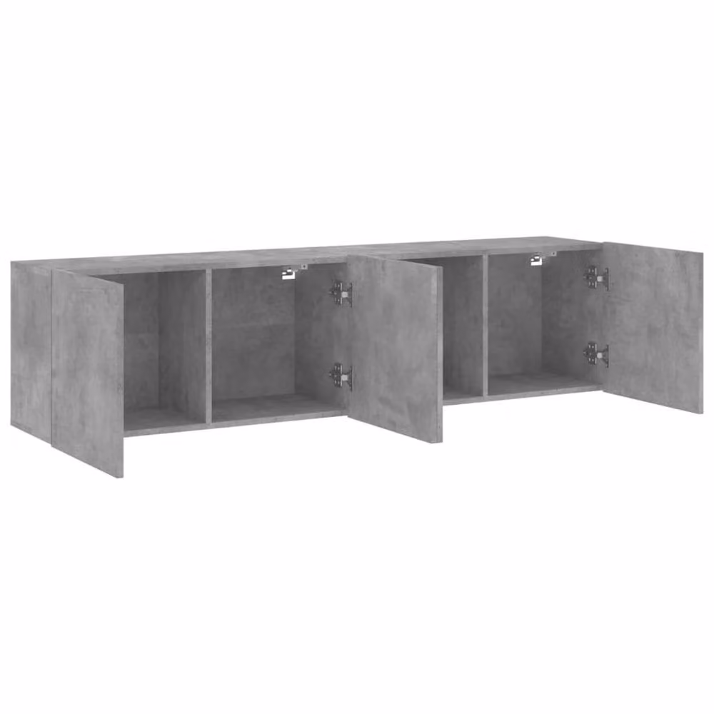 Berkfield Home Wall-mounted TV Cabinets, 2 Pieces, Concrete Grey, W: 80 cm, D: 30 cm, H: 41 cm – 4