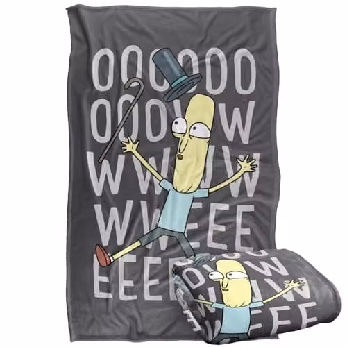 LOGOVISION Rick and Morty Oowweeeee Super Soft Silky Touch Fleece Throw Blanket, Multicolour, W: 91.44 cm x L: 147 cm
