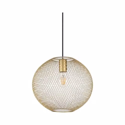 Netlighting Net Wire Frame Sphere Pendant Ceiling Light in Gold/Brass, Diameter: 29 cm
