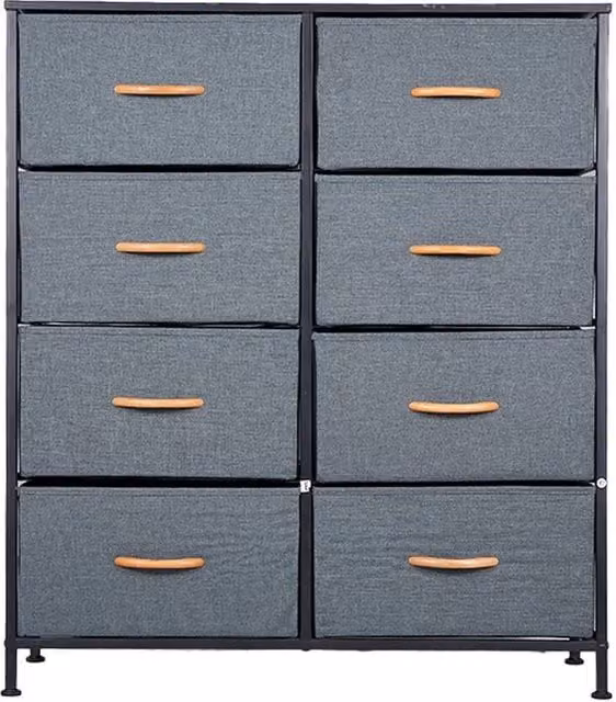 ERGOVEXA Modern Fabric Chest of Drawers and Storage Dresser Unit in Dark Grey