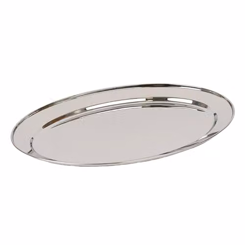 Argon Tableware Stainless Steel Oval Serving Platter in Silver, W: 50 cm, D: 35 cm – 1