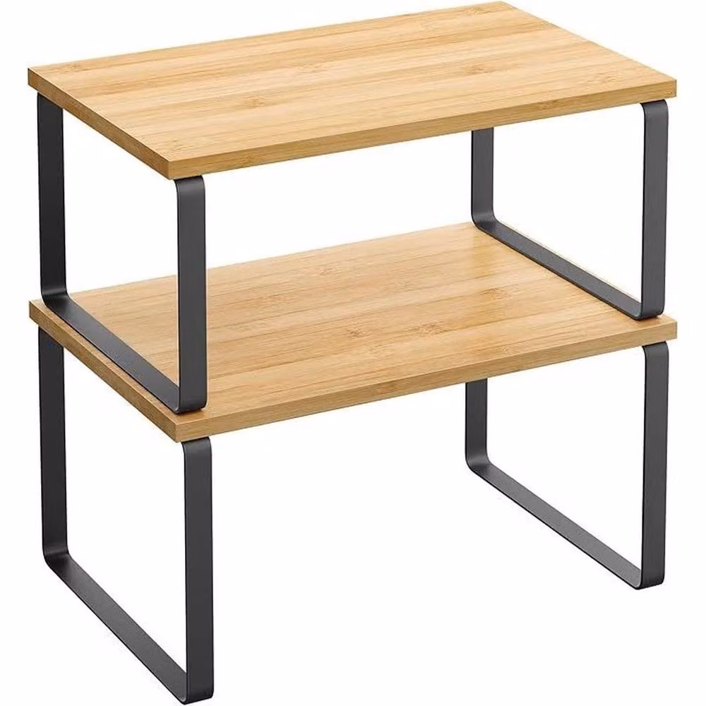 FORGEVIO Set of 2 Expandable Multicolour Kitchen Cupboard Shelf Organisers – 2