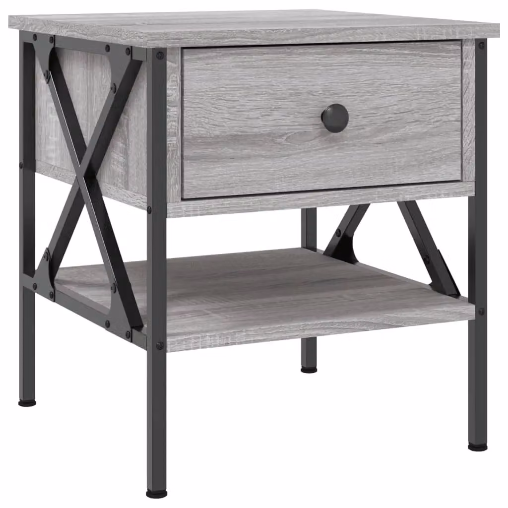 Berkfield Home Set of 2 Grey Sonoma Bedside Tables, W/D/H: 40 x 42 x 45 cm – 3