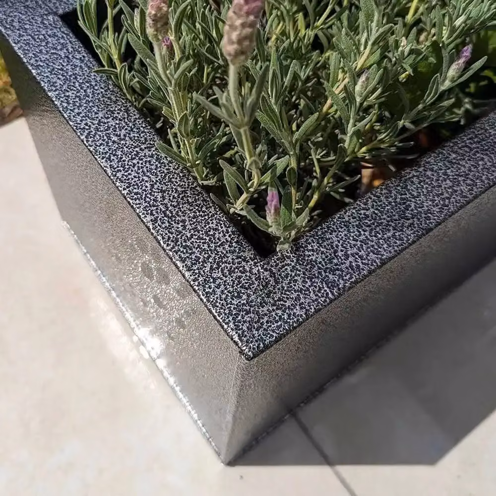 Access Garden Products Galvanised Steel Trough Planter in Silver and Black, W: 70 cm – 6