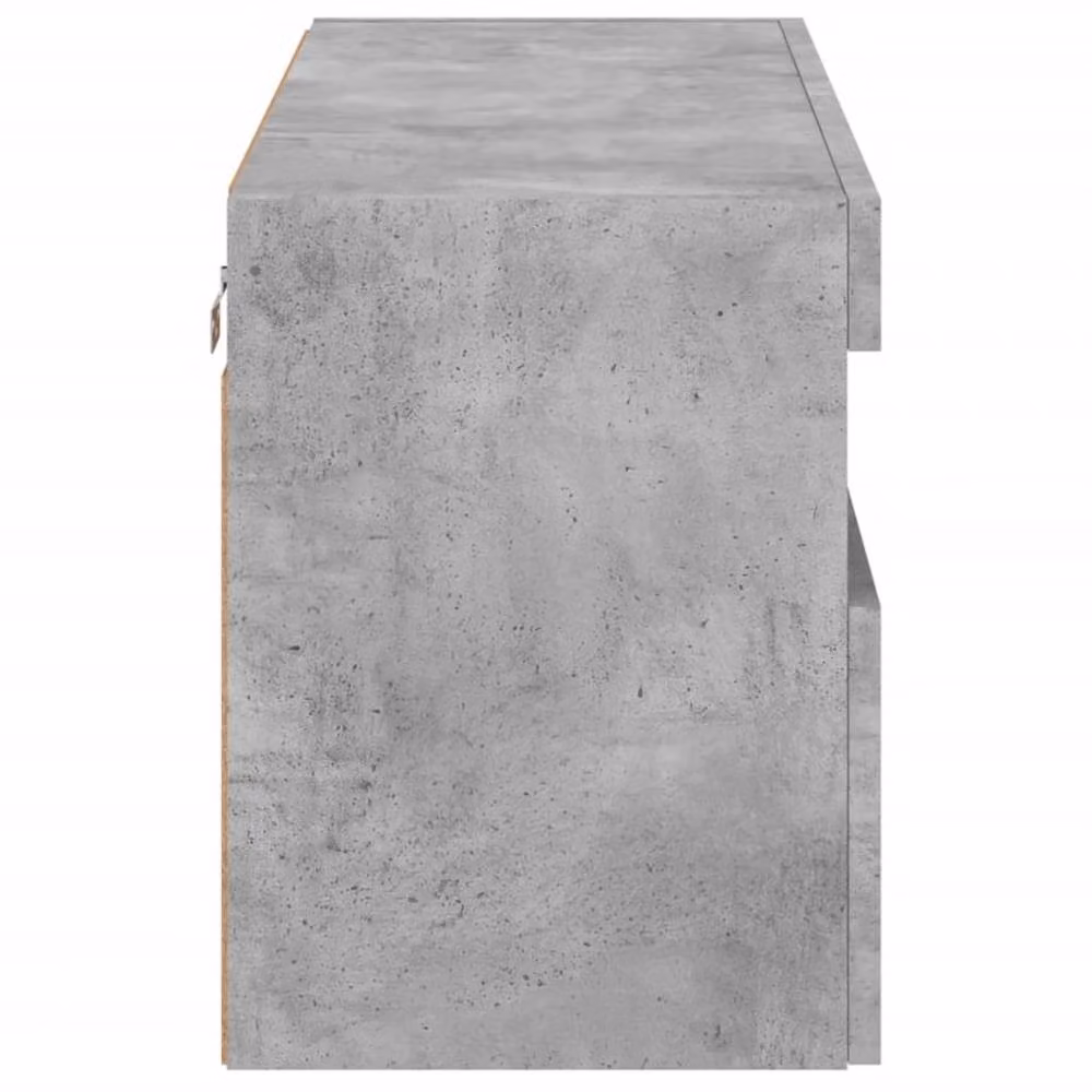 Berkfield Home TV Wall Cabinet with LED Lights in Concrete Grey, W/D/H: 80 x 30 x 40 cm – 7