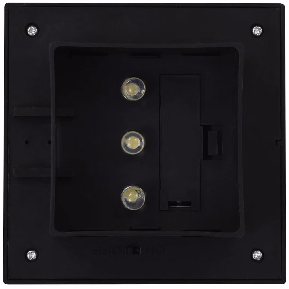 Berkfield Home 6 Piece Set of Black Square LED Solar Outdoor Garden Path Lamps – 5