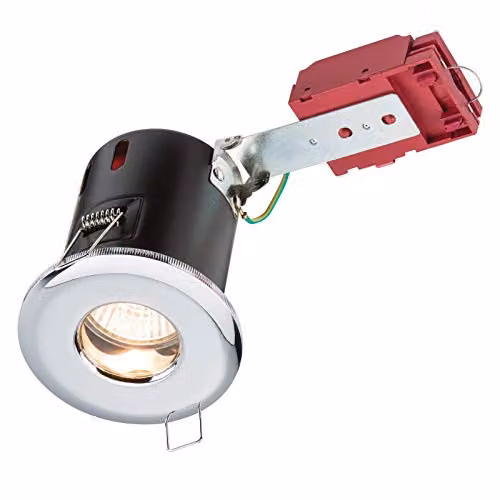 Netlighting IP65 Fire Rated Recessed Shower Downlight, Chrome and Grey, GU10, Dimmable