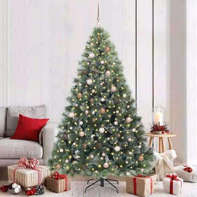 Berkfield Home Artificial Green Christmas Tree with 300 LEDs, Height: 210 cm