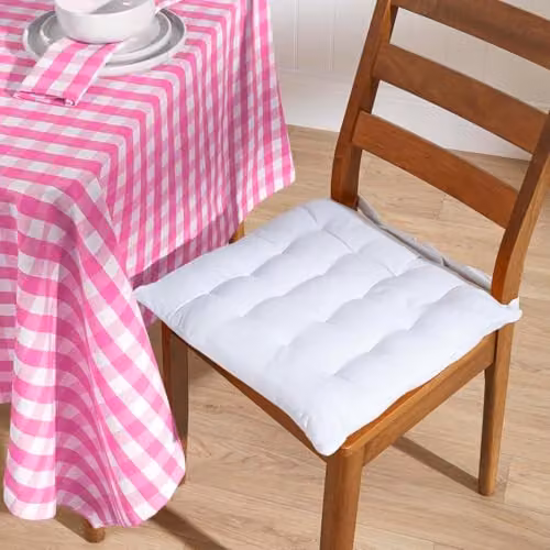 Homescapes Set of 4 Pink and White Checked Cotton Gingham Napkins, 45 x 45 cm – 2