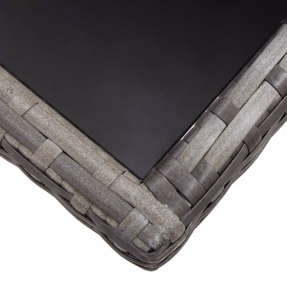 Berkfield Home Modern Grey Poly Rattan Garden Table W/D/H: 140 x 80 x 74 cm – 3