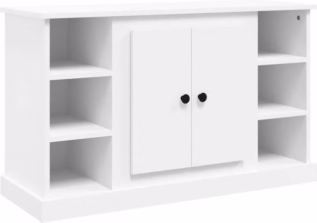 Berkfield Home Classic White Sideboard in Matt MDF, W/D/H: 100 x 35.5 x 60 cm