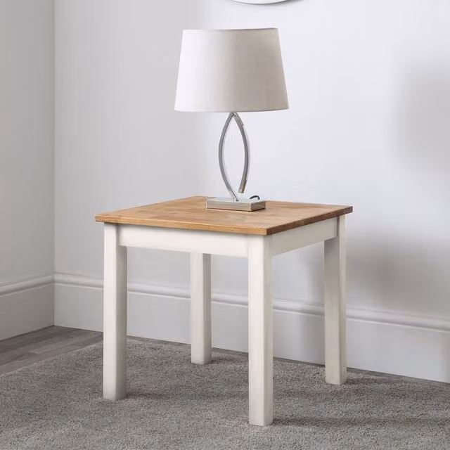 Julian Bowen Coxmoor Square Lamp Table in White and Oak