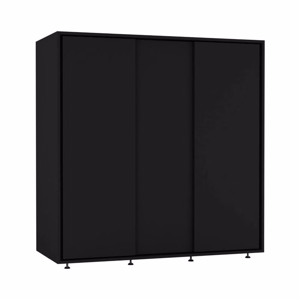 FORGEVIO Black Matt Metal Wardrobe with Hanging Rail for Bedroom or Children's Room W/D/H: 120 x 51.5 x 120 cm – 3