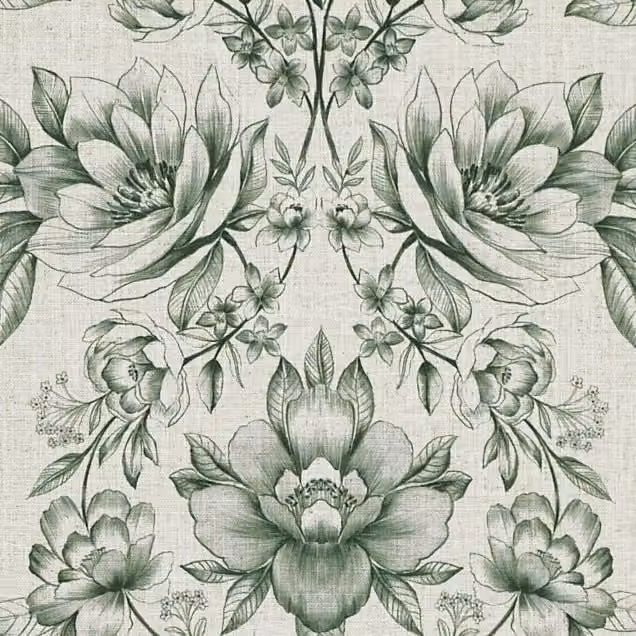 Prestigious Textiles Makassar Printed Fabric in Emerald Green