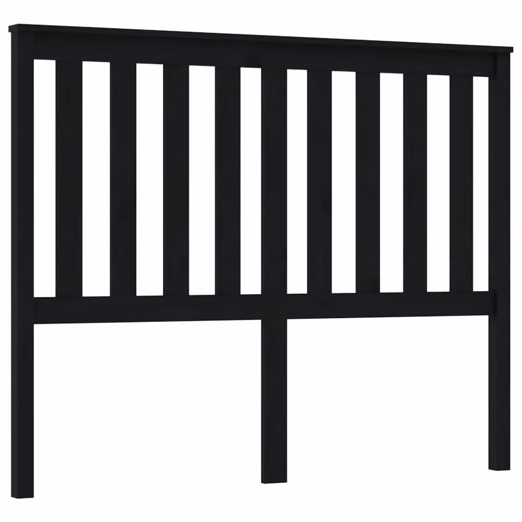 Berkfield Home Rustic Black Solid Wood Pine Bed Headboard, W: 126 cm, D: 6 cm, H: 101 cm – 2