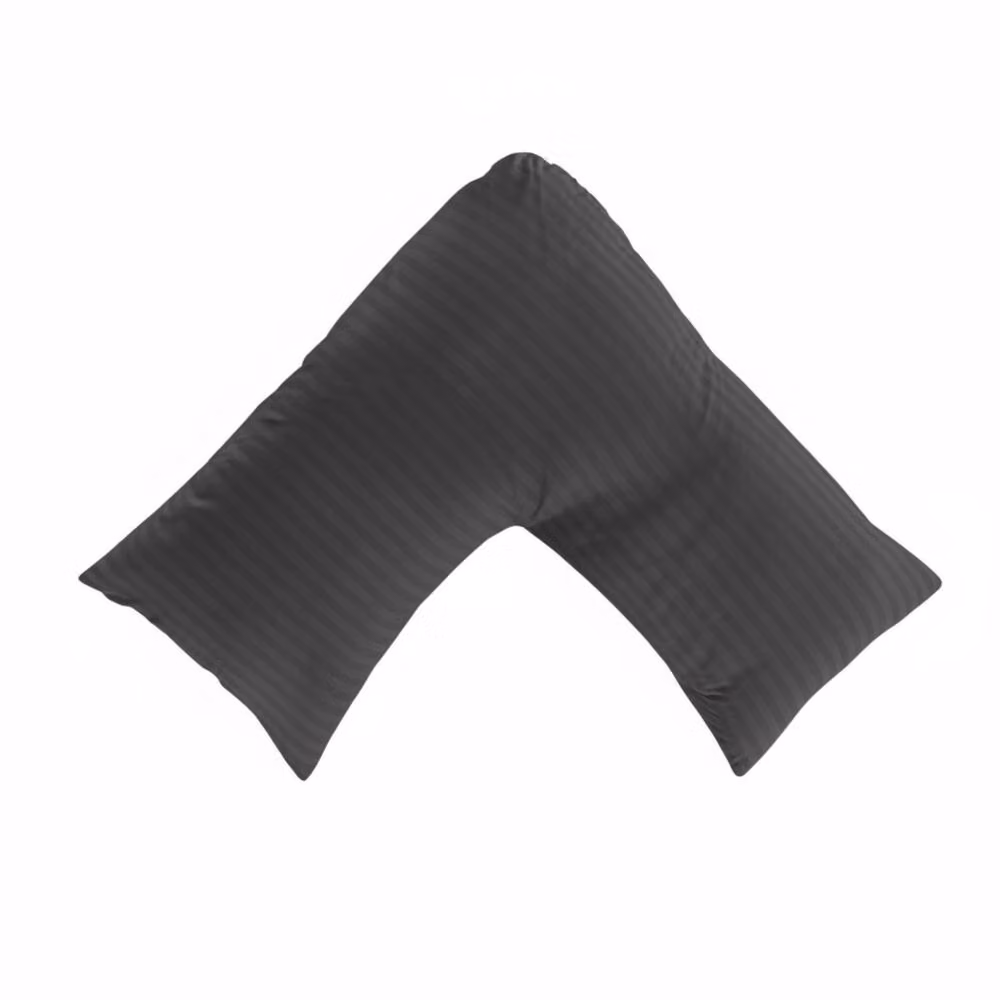 Snug City Grey Microfibre Satin Stripe V Shape Pillowcase – 2