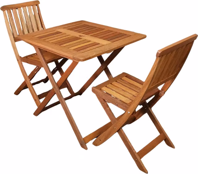 Samuel Alexander Folding Square Wooden Patio Dining Table for 2 People in Brown