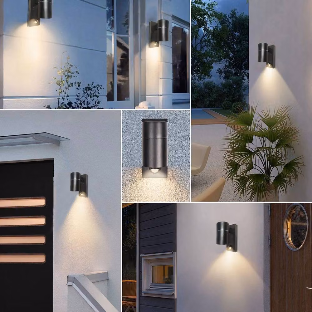 Kelvenix Black Aluminium Outdoor Wall Light with PIR Motion Sensor and GU10 Bulb Holder – 4