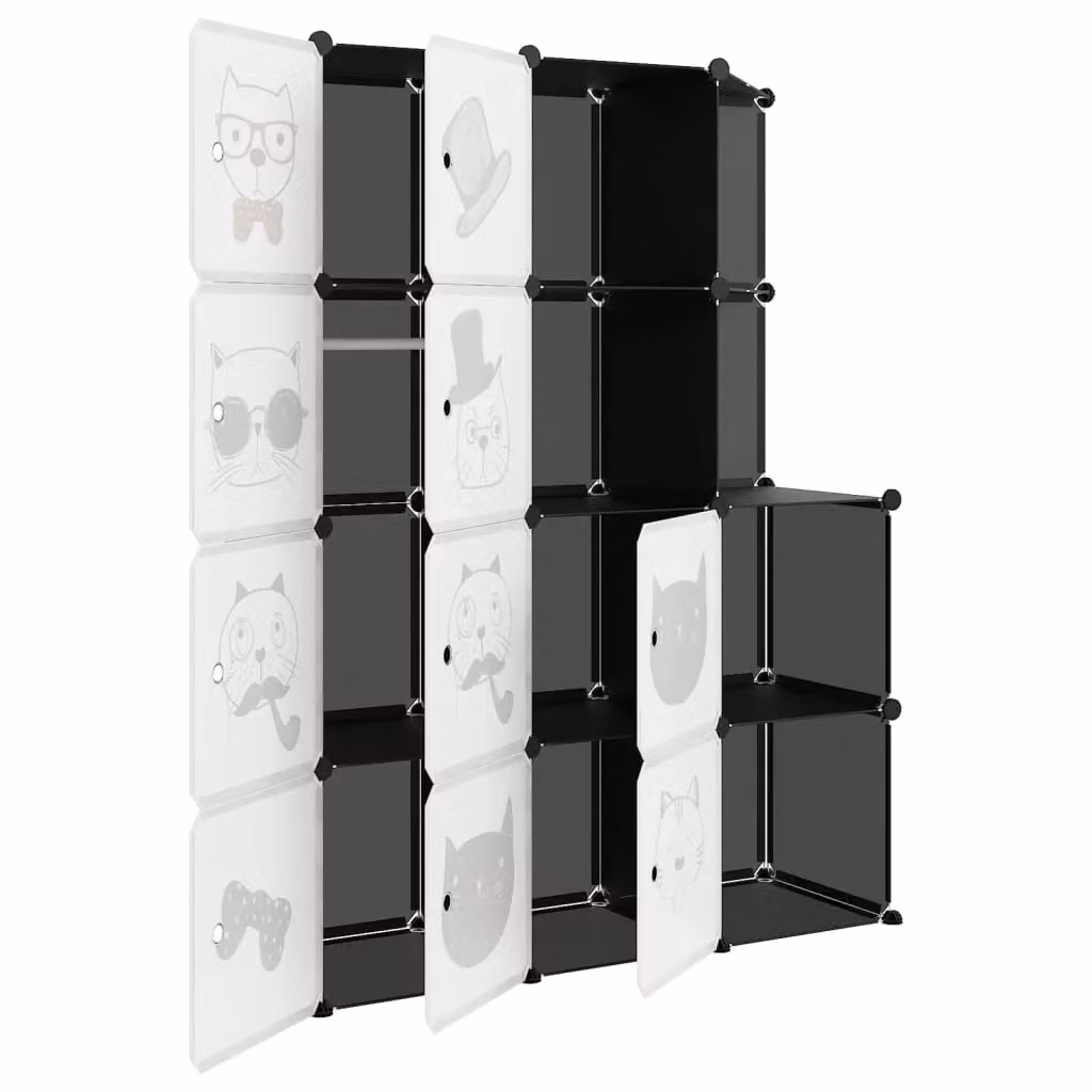 Berkfield Home 10 Cube Storage Cabinet for Kids in Black – 3
