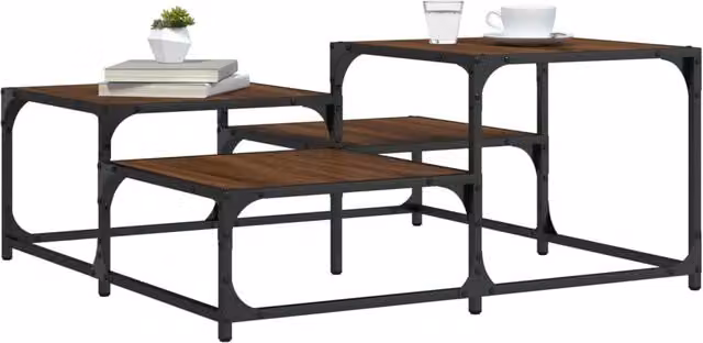 Berkfield Home Brown Oak Coffee Table W/D/H: 87.5 x 87.5 x 40 cm – 1