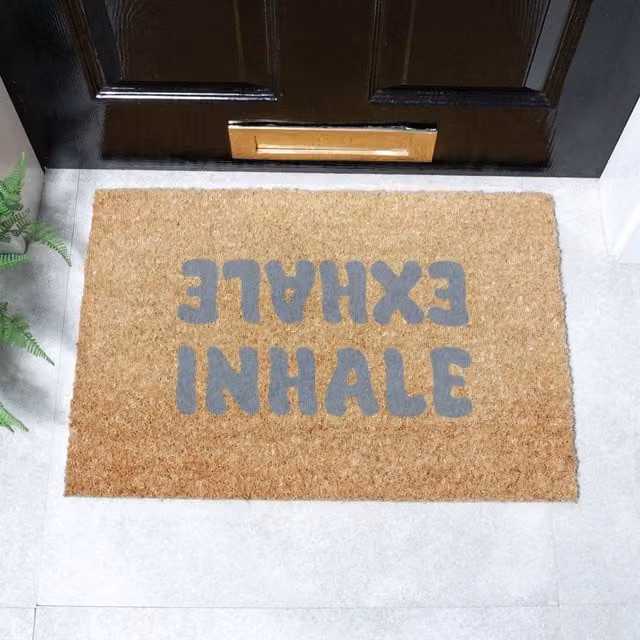 Artsy Mats Inhale Exhale Doormat in Brown, W/D: 60 x 40 cm