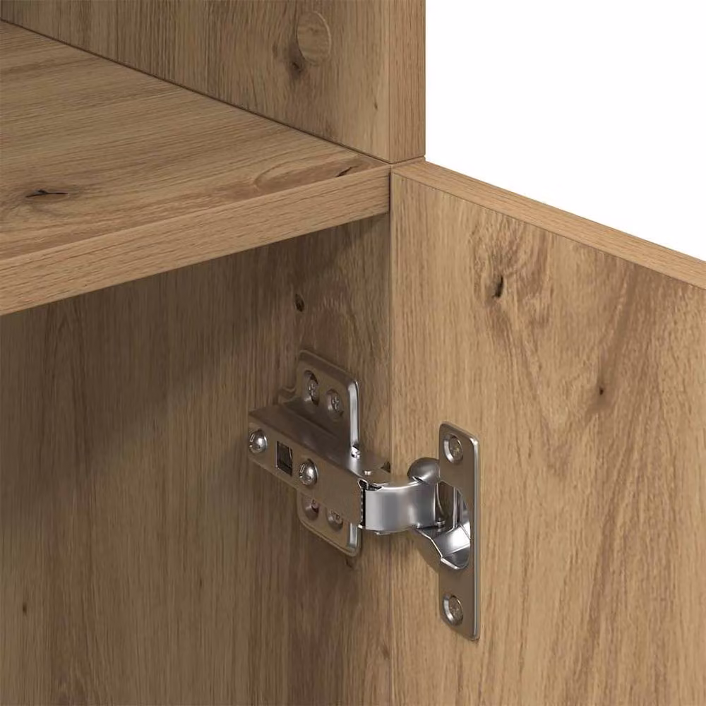 Berkfield Home Artisan Oak Kitchen Cabinet in Brown, W/D/H: 57 x 41.5 x 131.5 cm – 4