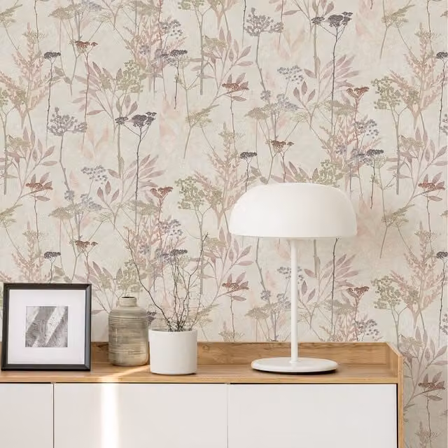 Superfresco Easy Solstice Pink Floral Botanical Pre-pasted Matt Wallpaper Roll