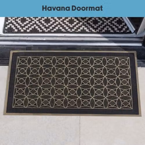 JVL Havana Black Rubber Pin Doormat, W: 45 cm, D: 75 cm – 6