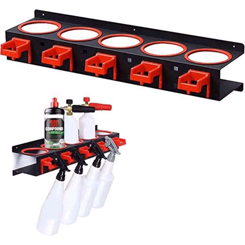 VOGREX Wall Mounted Spray and Aerosol Can Storage Holder in Red – 2