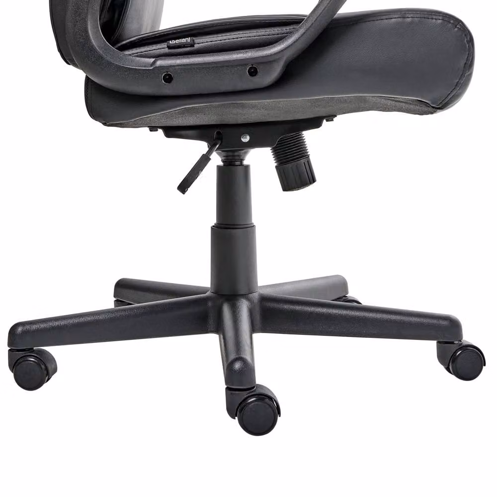 Wyld and Coco Executive Swivel Office Chair in Black Faux Leather with Headrest and Armrests – 8