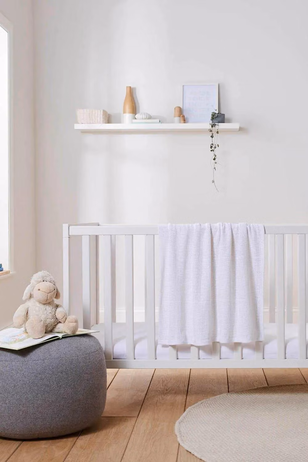 Martex Baby Plain White Jersey Fitted Cotbed Sheet with All-Round Elastic – 1