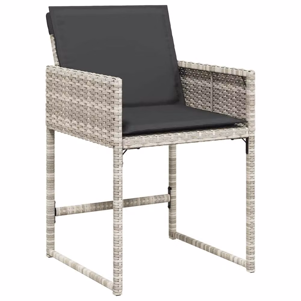 Berkfield Home 11 Piece Poly Rattan Garden Dining Set with Cushions in Grey – 3