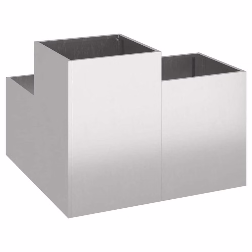 Berkfield Home Stainless Steel Garden Planter in Silver, W/D/H: 100 x 100 x 60 cm – 3