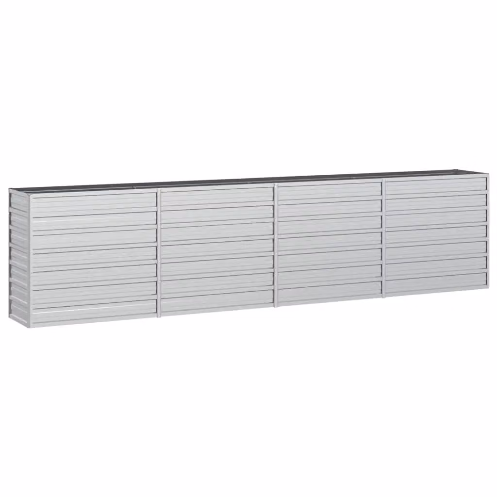 Berkfield Home Garden Galvanised Steel Raised Bed in Silver, W: 320 cm, D: 40 cm, H: 77 cm – 2