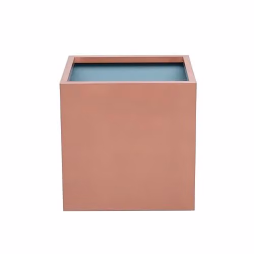 Primrose Galvanised Steel Square Cube Planter Tub in Bronze, Green or Brown, W/D/H: 30 x 30 x 30 cm