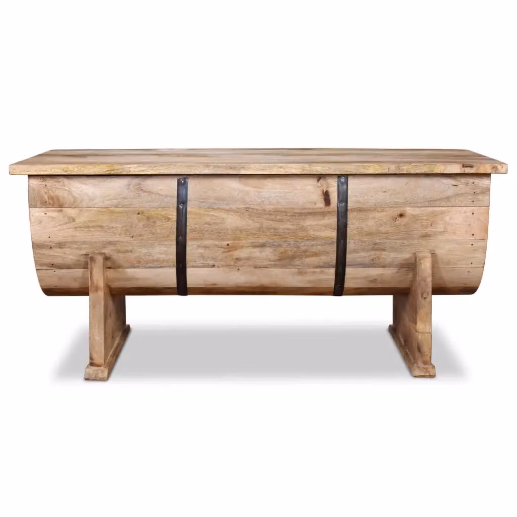 Berkfield Home Solid Mango Wood Coffee Table in Brown, W: 88 cm, D: 50 cm, H: 40 cm – 2