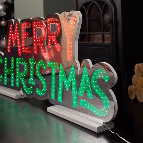 Samuel Alexander Merry Christmas Infinity Light Decoration with Red and Green LEDs, 1m – 3