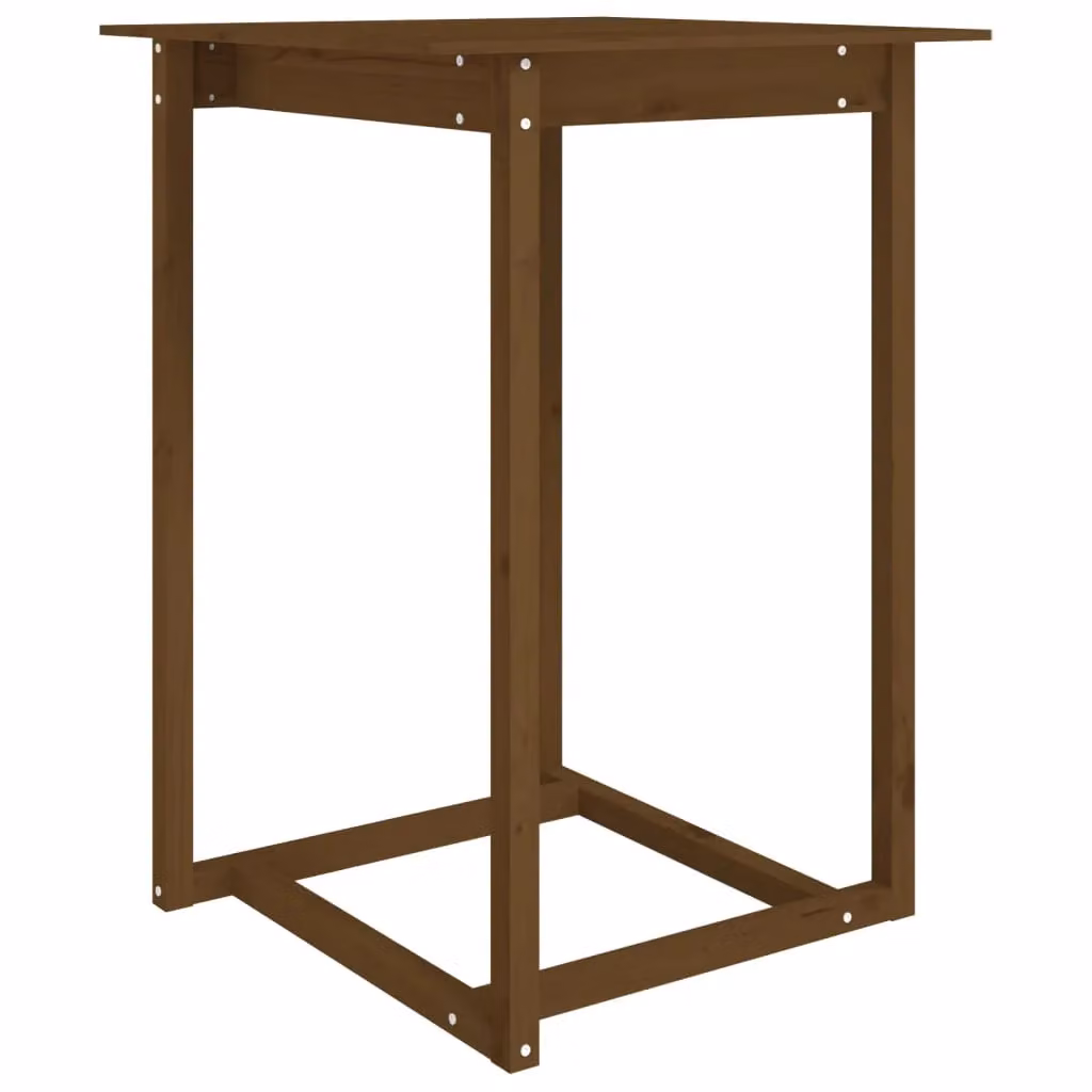Berkfield Home Rustic Solid Wood Pine Bar Table in Honey Brown, W/D/H: 80 x 80 x 110 cm – 2