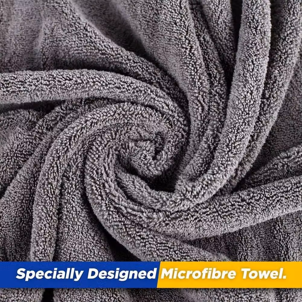 NESTLUNE Luxury Large Microfibre Car Drying Towel in Dark Grey – 2