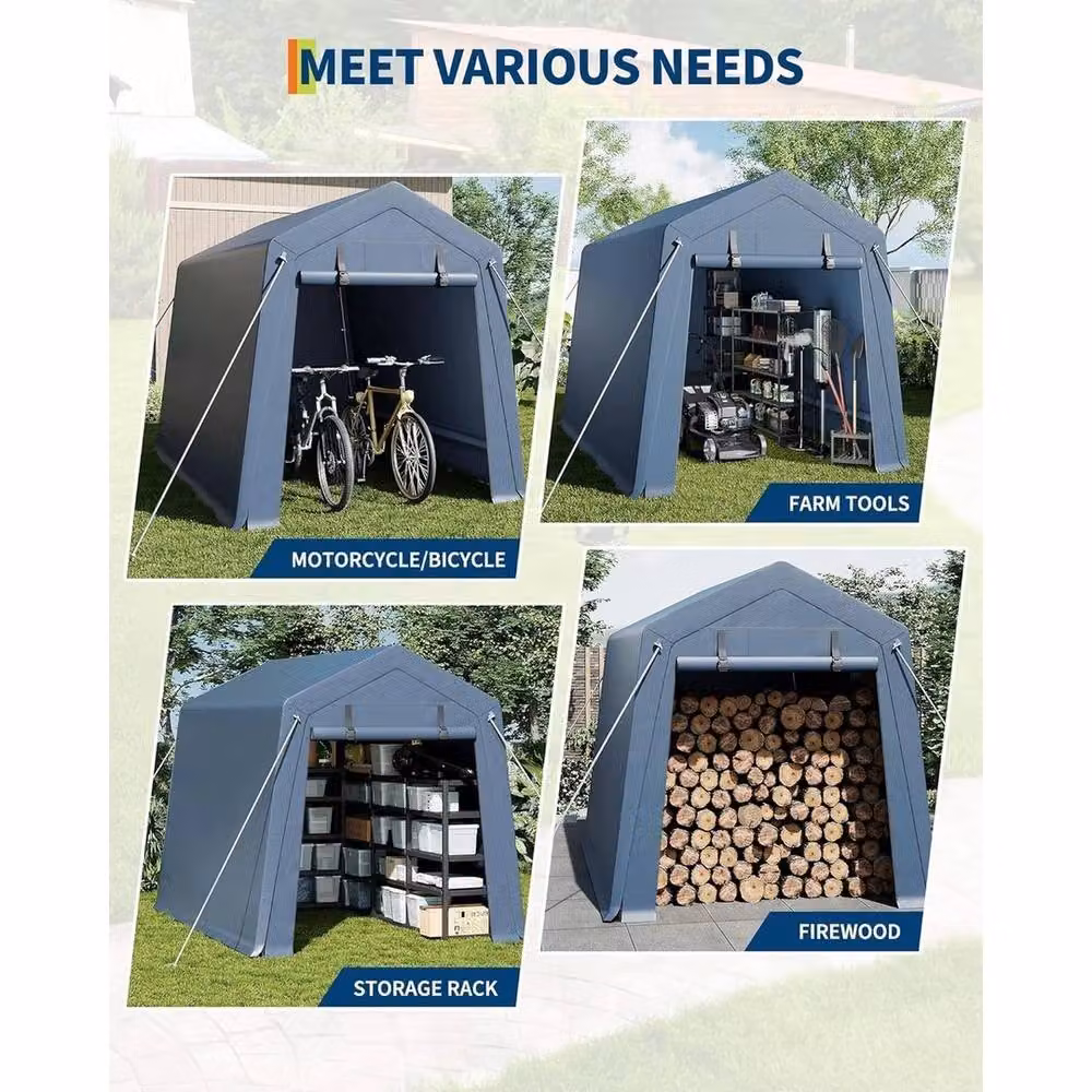 VOGREX Grey Portable Outdoor Motorcycle Storage Shelter Garage – 4