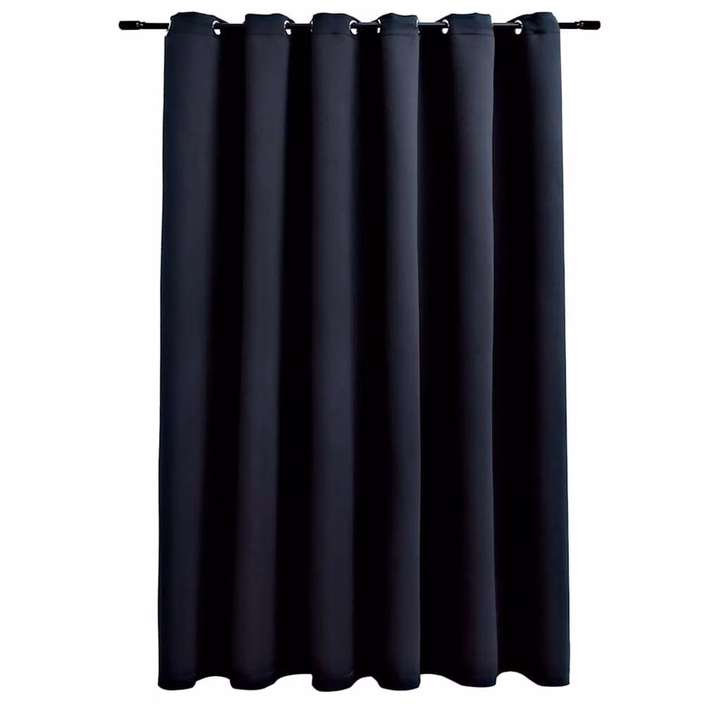 Berkfield Home Blackout Curtain with Eyelets, Black, W: 290 cm, H: 245 cm – 2